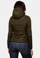 Marikoo Samtpfote Damen Jacke Steppjacke Frühling Übergangsjacke gesteppt Kapuze – Bild 5