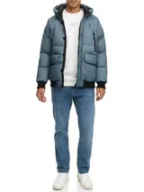 Indicode Herren Winterjacke INPaulix-Herrenjacke Steppjacke Kapuze Jacke Männer – Bild 6