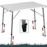 Campingtisch klappbar Wetterfest Höhenverstellbar Outdoor Klapptisch Gartentisch – Bild 3