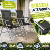 tillvex® Gartenstuhl Hochlehner Klappstuhl Campingstuhl Sessel Klappbar Garten – Bild 4