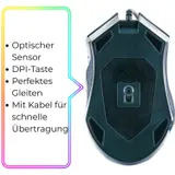 Schwaiger USB Gaming Maus RGB LED Beleuchtet Gamer Mouse 6 Tasten dpi-Schalter – Bild 4