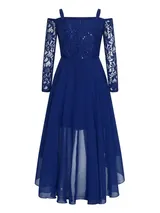 Mädchen Festlich Kleid für Prinzessin Spitze Kleider Hochzeit Blumenmädchenkleid – Bild 6