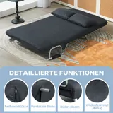 HOMCOM 2-Sitzer Sofa mit Schlaffunktion Schlafsofa mit Verstellbarer Rückenlehne – Bild 7