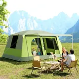 Campingzelt 2 Schlafkabinen Kuppelzelt Familienzelt 4-8 Personen 405x305cm – Bild 2