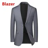 Männer Solid Color Business Anzug Hochwertige Mode Bankett Hochzeit Trend  – Bild 7