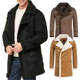 Indicode Herren Mantel Barlow-Kurzmantel Herrenjacke Parka Stehkragen Teddyfell – Bild 7