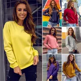 Sweatshirt Langarmshirt Pullover Pulli Unifarben Classic Sport Damen BOLF Basic – Bild 2