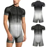 DE Herren Badeanzug Shorty Einteiler Schwimmanzug Rash Guard Bademode Overall – Bild 7