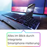 Schwaiger USB Gaming Keyboard Tastatur RGB LED Beleuchtet Smartphone-Halterung – Bild 7