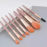 8-tlg Make-up Pinsel Set - Schminkpinsel mit Tasche - Reise Urlaub - Schminke – Bild 3