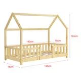 Kinderbett Sisimiut 70x140 cm Holzfarben [en.casa] – Bild 3