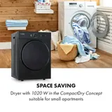 Wäschetrockner Ablufttrockner 50cm Frontlader 1020W Timer 3kg Kapazität schwarz – Bild 2