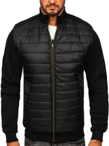 Übergangsjacke Sweatjacke Steppjacke Sportjacke Kapuze Herren Mix BOLF Unifarben – Bild 1