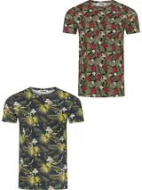 riverso Herren T-Shirt RIVBill 2er Pack All Over Print Shirt Regular Baumwolle – Bild 1