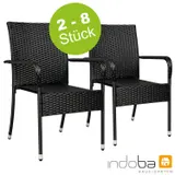 Garten Stühle Polyrattan Gartensessel stapelbar Terrasse Balkonstuhl Stapelstuhl – Bild 13