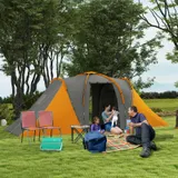 Outsunny Tunnelzelt Campingzelt für 4 Personen mit 2 Schlafzimmern Wohnbereich – Bild 2