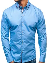 Freizeithemd Herrenhemd Langarm Casual Slim Fit Herren Mix BOLF 2B2 Classic – Bild 1