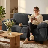 HOMCOM Sofa 2 Sitzer 156 cm Chenille Couch mit breiten gepolsterten Armlehnen – Bild 10
