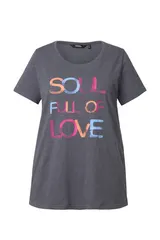 Ulla Popken Damen große Größen T Shirt Schriftmotiv Classic Rundhals – Bild 7