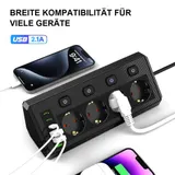 Steckdosenleiste 4-Fach 3 USB 3 Typ-C Mehrfachsteckdose mit Stecker und Schalter – Bild 6