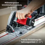 WALTER Tauchsäge mit Führungsschiene 1200W, Kreissäge, Handkreissäge CDJ160D – Bild 7