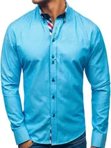 Freizeithemd Herrenhemd Langarm Casual Slim Fit Herren Mix BOLF 2B2 Classic – Bild 1