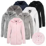 Damen Flauschiger Teddy Fleece Mantel Jacke Kapuze Kapuzenjacke Weste Sublevel – Bild 3