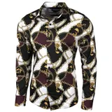Blumen Hemden Herren Bunte Hemd Muster Freizeitshemd Langarm Mehrfarbig Shirt  – Bild 1