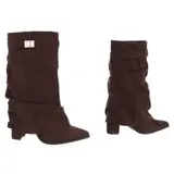 Damen Stiefel mit Reißverschluss und Reißverschluss Ital-Design 9586 in Braun – Bild 4