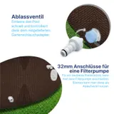 Pool 427x275x100cm Aufstellpool Gartenpool Schwimmbecken Stahlrahmen Oval rattan – Bild 12