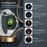 Smartwatch Damen Silber Telefonfunktion Fitnessuhr Herzfrequenz IP67 Android iOS – Bild 5
