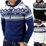 Reslad Herren Grobstrick Pullover Norweger Winter Pulli Kapuzenpullover RS-3013 – Bild 4
