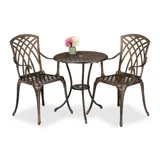 Gartenmöbel Set 2 Stühle Gartentisch Bistroset Gartengarnitur Balkonmöbel antik – Bild 8