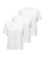 Only Damen Basic T-Shirts in 3er Pack Top kurzarm Rundhals Baumwolle  – Bild 1