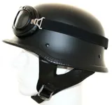 Stahlhelm Wehrmachtshelm Halbschale mit Brille Motorradhelm Oldtimer Retro Helm  – Bild 1