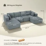 Ecksofa mit Schlaffunktion, U-Form 294 cm Sofa Couch mit Breiter Sitzfläche – Bild 4