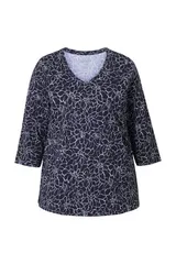 Ulla Popken Damen große Größen Longshirt A Linie V Ausschnitt 3 4 Arm 837172 – Bild 7