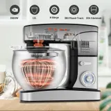2500W Küchenmaschine 12L Edelstahl Schüssel XXL Knetmaschine Teig Rührmaschine – Bild 2