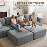 Ecksofa mit Schlaffunktion, U-Form 294 cm Sofa Couch mit Breiter Sitzfläche – Bild 7