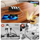 Steckdosenleiste 4-Fach 3 USB 3 Typ-C Mehrfachsteckdose mit Stecker und Schalter – Bild 16