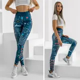Leggings Sporthose Trainingshose Leggins Bunt Slim Fit Damen Mix BOLF Aufdruck – Bild 1