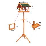 PawHut Vogelhaus Vogelvilla Futterhaus Vogelhäuschen Vogel mit Ständer   Aosom – Bild 3