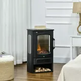 HOMCOM LED Elektrokamin Standkamin Kaminofen mit Flammeneffekt 1000/2000W Innenraumheizung Dekokamin 2 Heizstufen 44,5x32x74cm für gemütliche Atmosphäre   Aosom.de – Bild 3
