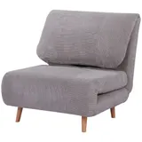 HOMCOM 2-in-1 Schlafsofa, Schlafsessel, verstellbar Klappmatratze, Gästebett, Klappbett, Cord-Optik für Schlafzimmer, Wohnzimmer, Hellgrau  Aosom – Bild 1