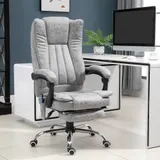 Vinsetto Massage Stuhl Bürostuhl Massagesessel Heizfunktion Liegefunktion Massagefunktion Fußstütze Dicke Polsterung Grau 62 x 67 x 113-120 cm   Aosom – Bild 3