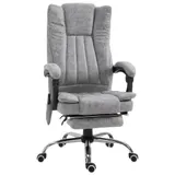 Vinsetto Massage Stuhl Bürostuhl Massagesessel Heizfunktion Liegefunktion Massagefunktion Fußstütze Dicke Polsterung Grau 62 x 67 x 113-120 cm   Aosom – Bild 1