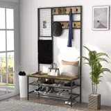 HOMCOM Tragetasche aus Stahl, rustikal-braun, robust & vielseitig einsetzbar für Outdoor & Alltag   Aosom.de – Bild 3