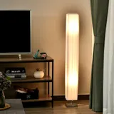 HOMCOM Stehleuchte Moderne Stehlampe E27 aus Edelstahl & Polyester, Weiß 14x14x120cm für Wohnzimmer & Schlafzimmer   Aosom.de – Bild 3