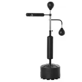 HOMCOM Boxstand Standbox-Trainer mit 2 Speedbällen, höhenverstellbar 160-230cm, Reflexstange & Saugnapf-Basis, Schwarz für Fitness & Training   Aosom.de – Bild 1