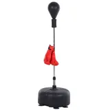 HOMCOM Punchingball Set Standbox Training Set 136-154 cm höhenverstellbar mit 1 paar Handschuhe Geeignet für Profis und Anfänger Schwarz   Aosom – Bild 1